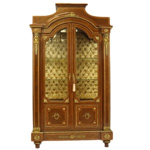 4251287757286 - Empire Vitrine Mahagoni - Vitrinenschrank - Wohnzimmerschrank Barock