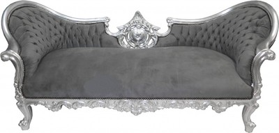 4251287757668 - Barock Sofa Vampire Grau Silber - Limited Edition - Lounge Couch 4251287757668 - Barock Sofa Vampire Grau Silber - Limited Edition - Lounge Couch