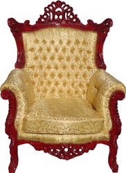 4251287758009 - Barock Sessel Al Capone Gold Muster   Braunrot -  Antik Stil Wohnzimmer MÃ¶bel - Limited Edition