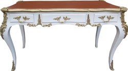 4251287758085 - Luxus Barock Schreibtisch Weiss   Gold   Apricot - SekretÃ¤r Luxus MÃ¶bel - Limited Edition