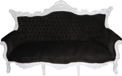 4251287758221 - Barock 3-er Sofa Master Schwarz Weià - Wohnzimmer Möbel Couch Lounge - Limited Edition 4251287758221 - Barock 3-er Sofa Master Schwarz Weià - Wohnzimmer Möbel Couch Lounge - Limited Edition