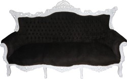 4251287758221 - Barock 3-er Sofa Master Schwarz Weià - Wohnzimmer Möbel Couch Lounge - Limited Edition 4251287758221 - Barock 3-er Sofa Master Schwarz Weià - Wohnzimmer Möbel Couch Lounge - Limited Edition