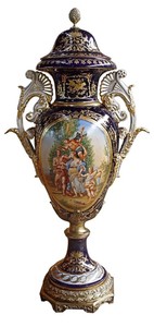 4251287758528 - Luxus Barock Porzellan Vase mit Deckel H 126 cm - Limited Edition