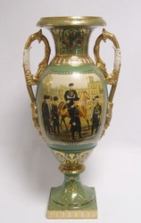 4251287758566 - Barock Porzellan Vase mit 2 Griffen H 54 cm - Luxus Hotel Vase