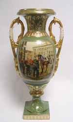 4251287758573 - Barock Porzellan Vase mit 2 Griffen H 54 cm - Luxus Hotel Vase