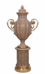 4251287758696 - Barock Porzellan Vase auf Sockel - Barock Dekoration