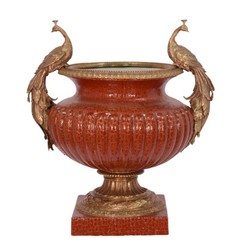 4251287758733 - Luxus Porzellan Vase mit 2 Griffen H 488 cm - Barock Vase