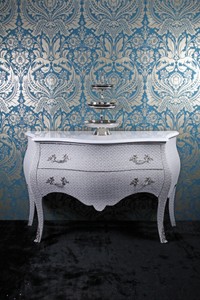 4251287760033 - Barock Kommode WeiÃ Glitzerlook 120cm - Limited Edition