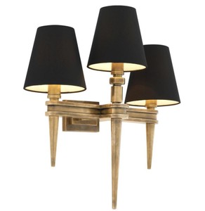 4251287760255 - Designer Messing 3er Wandleuchte 46 x 235 x H 50 cm - Luxus Wandlampe