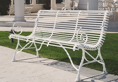 4251287760576 - 3er Gartenbank - Vintage Schmiedeeisen Bank