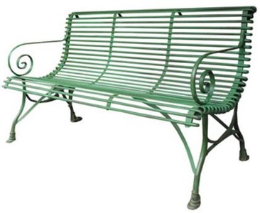 4251287760668 - 3er Gartenbank - Vintage Schmiedeeisen Bank