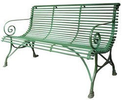 4251287760668 - 3er Gartenbank - Vintage Schmiedeeisen Bank