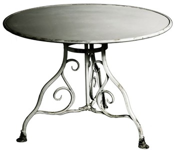 4251287760514 - Schmiedeeisen Gartentisch Durchmesser 100 x H 70 cm - Vintage Tisch