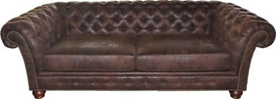 4251287760590 - Limited Edition Designer Chesterfield 3-er Sofa Braun B 226 cm - Club MÃ¶bel