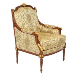 4251287761238 - Barock Lounge Thron Sessel Empire Gold Muster Mahagoni Braun Gold - Ohren Sessel - Ohrensessel Tron Stuhl 4251287761238 - Barock Lounge Thron Sessel Empire Gold Muster Mahagoni Braun Gold - Ohren Sessel - Ohrensessel Tron Stuhl