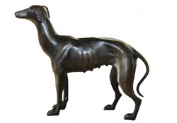 4251287761474 - Metall Figur Windhund Weibchen H 29 cm B 33 cm T 8 cm - Massive Skulptur - Edel & Prunkvoll