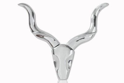 4251287761511 - Designer Geweih Style Shine Deko Hirsch aus poliertem Aluminium Wandfigur Geweih Wandgeweih