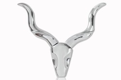 4251287761511 - Designer Geweih Style Shine Deko Hirsch aus poliertem Aluminium Wandfigur Geweih Wandgeweih