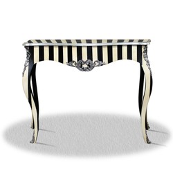 4251287761535 - Barock Konsole Schwarz WeiÃ Silber 100 x 40 x H 85 cm - Luxus MÃ¶bel