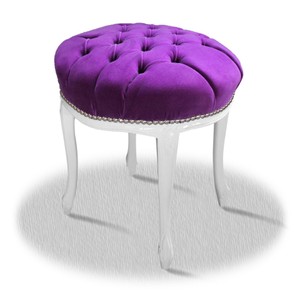 4251287761634 - Barock Sitzhocker Weià Lila Silber - Barock Rundhocker 4251287761634 - Barock Sitzhocker Weià Lila Silber - Barock Rundhocker
