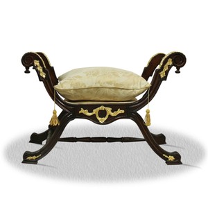 4251287761665 - Barock Sitzhocker Schwarz Gold - Luxus Kreuzhocker