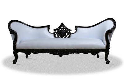 4251287761894 - Barock Sofa Vampire Schwarz WeiÃ 220 x 70 x H 80 cm - Lounge Couch