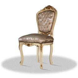 4251287761962 - Barock Esszimmerstuhl Creme Gold Silber - Antik Stil MÃ¶bel