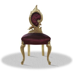 4251287762013 - Barock Salonstuhl Gold Bordeaux Rot 55 x 45 x H 100 cm - Limited Edition 4251287762013 - Barock Salonstuhl Gold Bordeaux Rot 55 x 45 x H 100 cm - Limited Edition