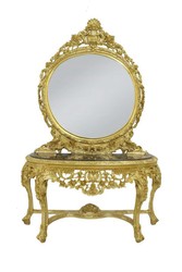 4251287762112 - Luxus Barock Spiegelkonsole mit Marmorplatte - Hotel MÃ¶bel