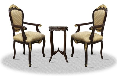 4251287762204 - Barock Esszimmerstuhl Set mit Beistelltisch - Barock MÃ¶bel