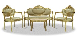 4251287762228 - Barock Salon Set mit Sitzbank 2 Stühle und Tisch - Hotel Möbel Antik Stil 4251287762228 - Barock Salon Set mit Sitzbank 2 Stühle und Tisch - Hotel Möbel Antik Stil
