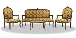 4251287762358 - Barock Salon Set mit Sitzbank 2 StÃ¼hlen und Tisch - Antik Stil