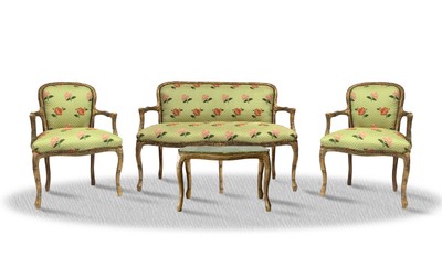 4251287762365 - Barock Salon Set Vintage Gold HellgrÃ¼n - Antik Stil