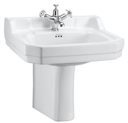 4251287763171 - Porzellan Waschbecken mit halben Sockel 56 x 47 x H 56 cm