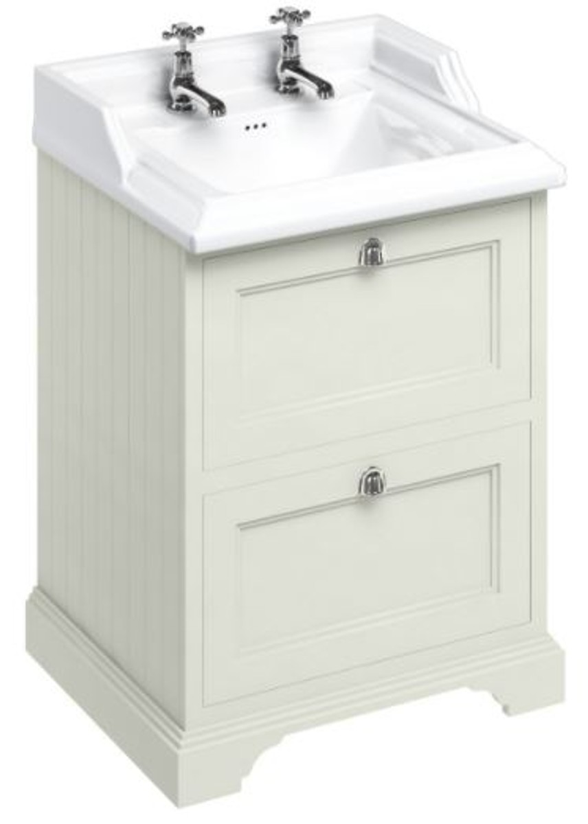 4251287763539 - Luxus Keramik Waschschrank   Waschtisch mit 2 Schubladen 67 x 58 x H 93 cm