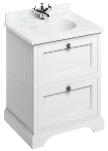 4251287763614 - Waschschrank   Waschtisch mit Marmorplatte und 2 Schubladen - Luxus Edition