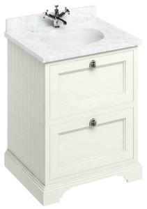 4251287763607 - Waschschrank   Waschtisch mit Marmorplatte und 2 Schubladen - Luxus Edition