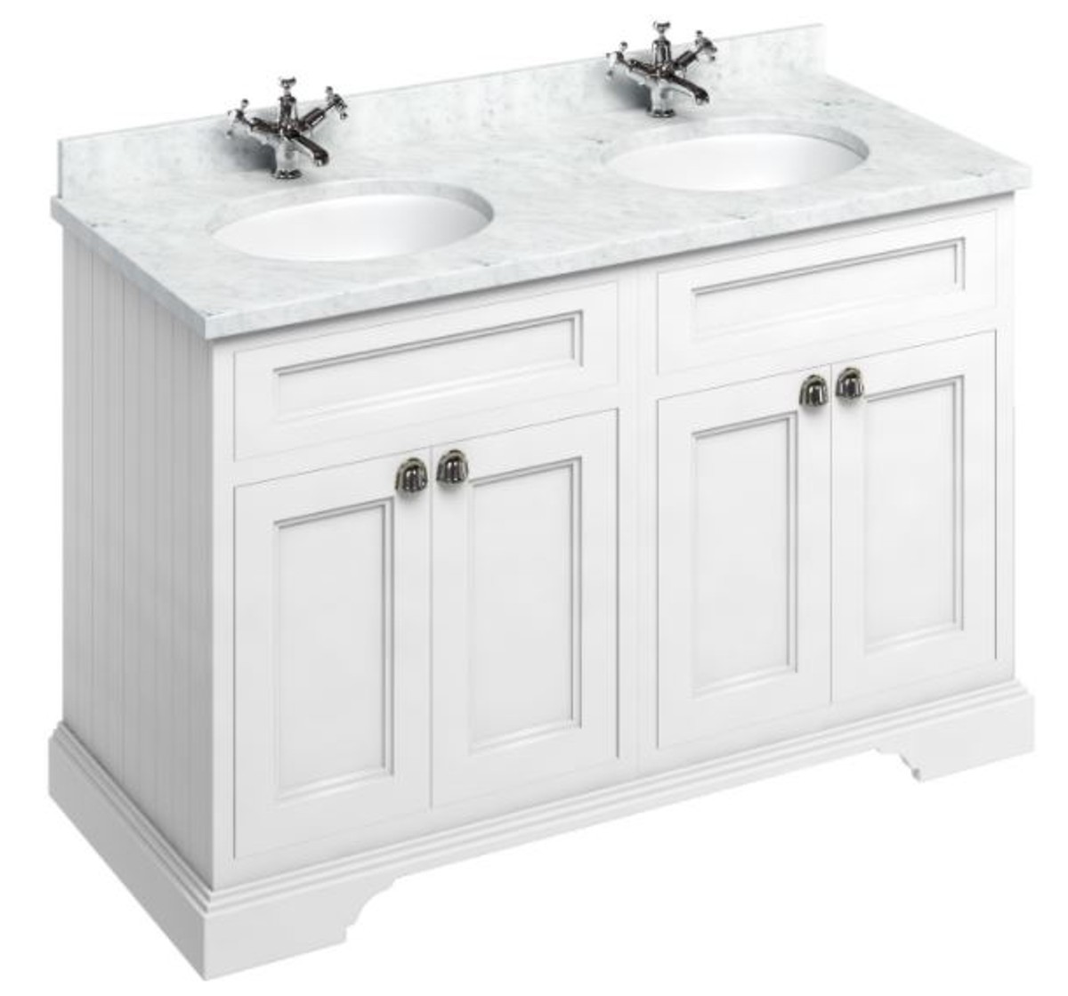 4251287763720 - Doppel Waschschrank mit Marmorplatte und 4 TÃ¼ren - Antik Stil Waschtisch