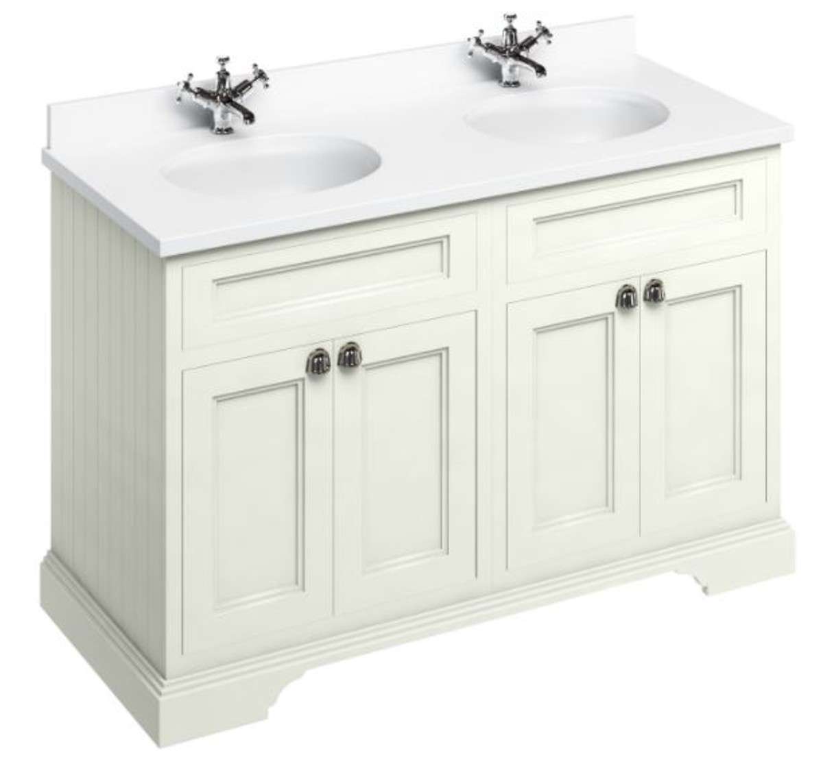 4251287763744 - Doppel Waschschrank   Waschtisch mit Marmorplatte und 4 TÃ¼ren 130 x 55 x H 93 cm