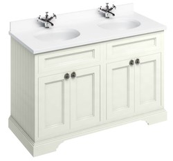 4251287763744 - Doppel Waschschrank   Waschtisch mit Marmorplatte und 4 TÃ¼ren 130 x 55 x H 93 cm