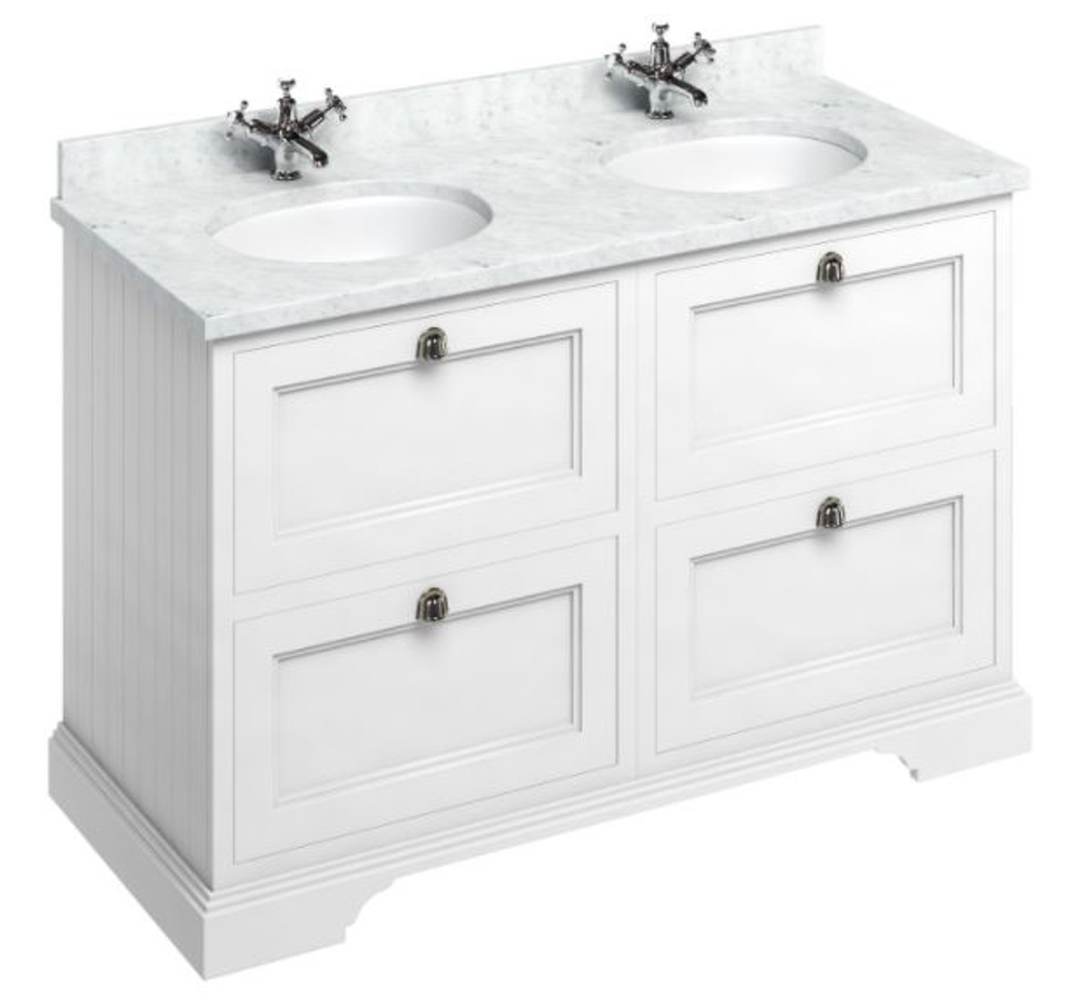 4251287763812 - Doppel Waschschrank   Waschtisch mit Marmorplatte und 4 Schubladen - Luxus Kollektion