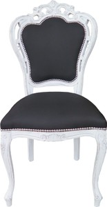 4251287763829 - Barock Esszimmer Stuhl ohne Armlehnen Schwarz   Antik WeiÃ - Designer Stuhl - Luxus QualitÃ¤t