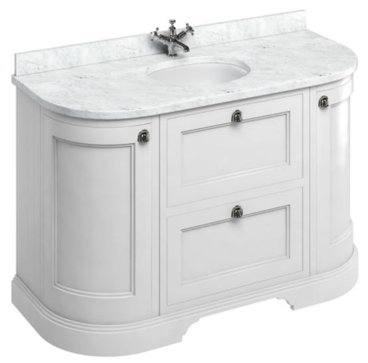 4251287764062 - Waschschrank   Waschtisch mit Marmorplatte TÃ¼ren und Schubladen 134 x 55 x H 93 cm