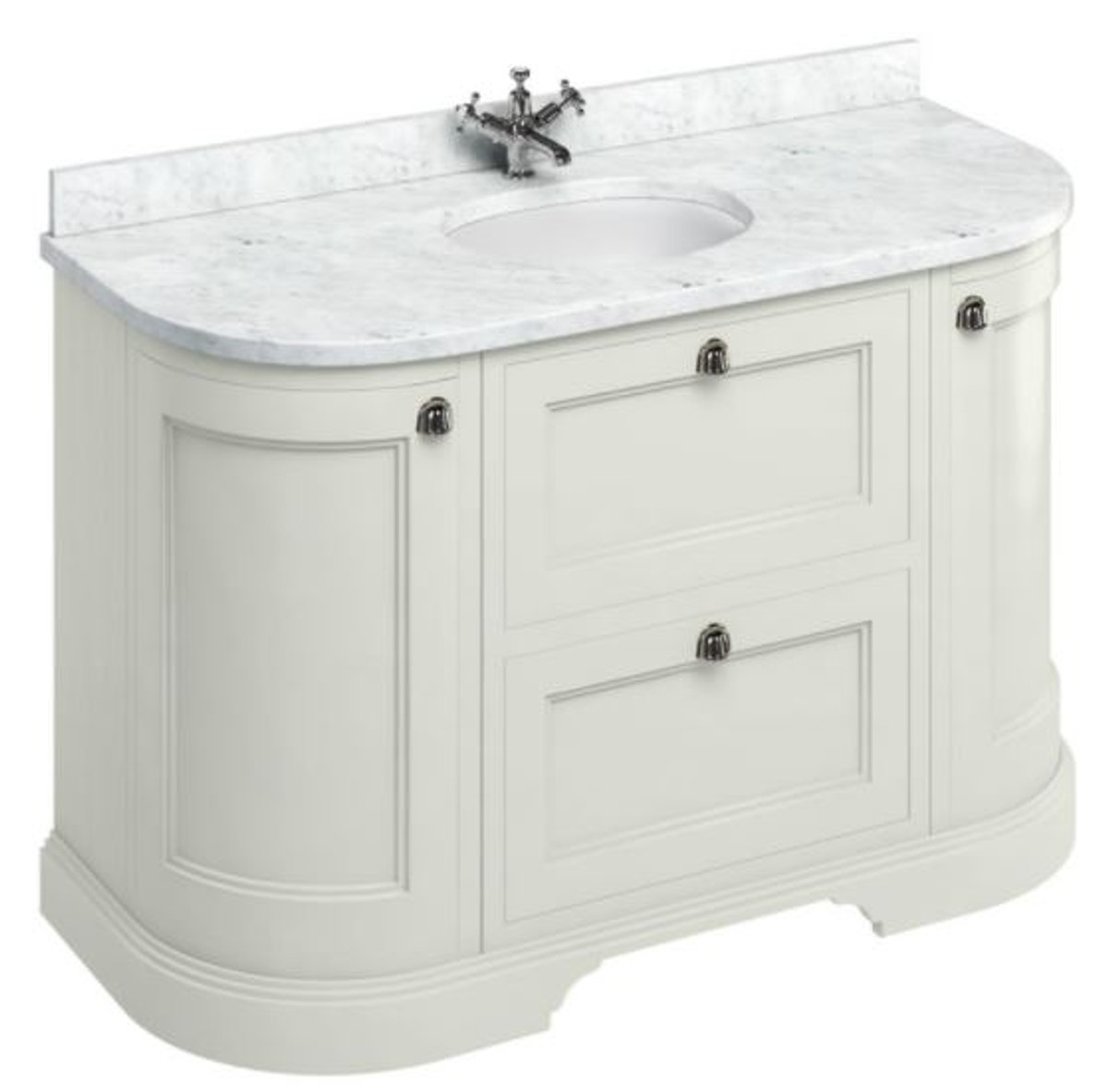 4251287764055 - Waschschrank   Waschtisch mit Marmorplatte TÃ¼ren und Schubladen 134 x 55 x H 93 cm