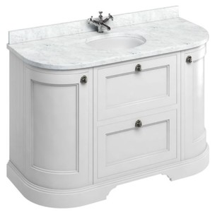 4251287764062 - Waschschrank   Waschtisch mit Marmorplatte TÃ¼ren und Schubladen 134 x 55 x H 93 cm