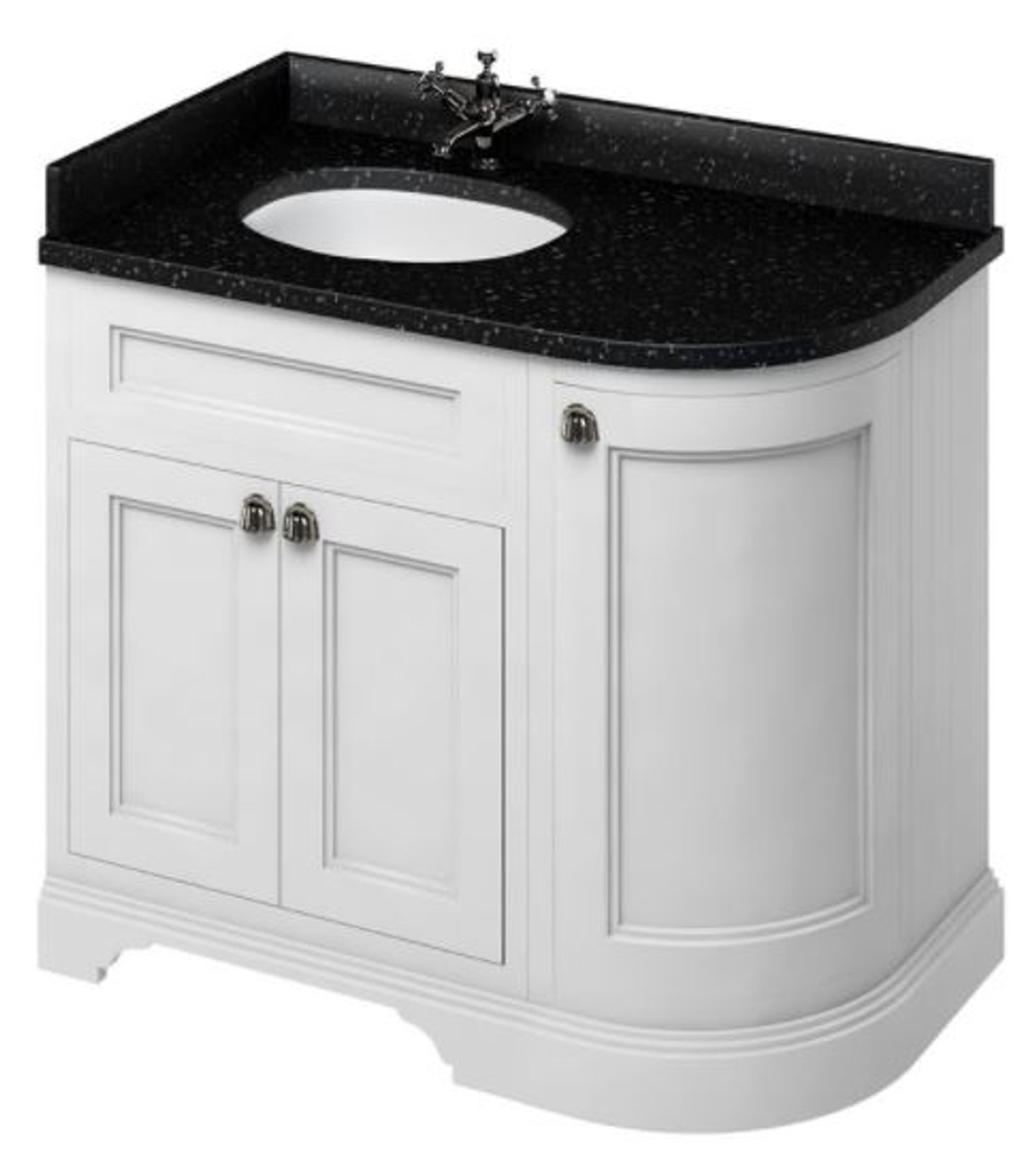 4251287764123 - Waschschrank   Waschtisch mit Granitplatte und 3 TÃ¼ren 98 x 55 x H 93 cm