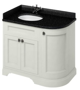 4251287764116 - Waschschrank   Waschtisch mit Granitplatte und 3 TÃ¼ren 98 x 55 x H 93 cm