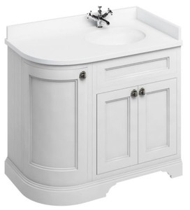 4251287764185 - Waschschrank mit Kunststeinplatte und 3 TÃ¼ren - Jugendstil Waschtisch