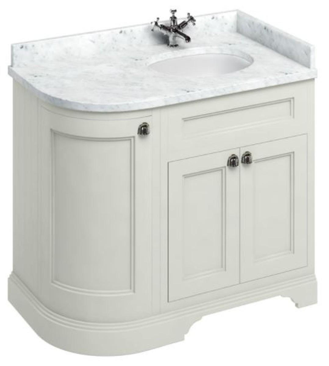 4251287764239 - Waschschrank mit Marmorplatte und 3 TÃ¼ren - Luxus Waschtisch