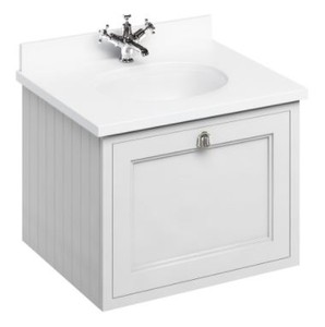 4251287764369 - Luxus HÃ¤nge-Waschschrank   Waschtisch mit Marmorplatte und Schublade 66 x 55 x H 59 cm